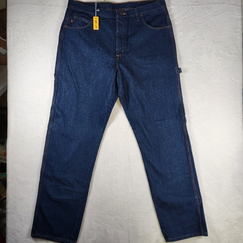 Red Kap Carpenter Jeans 40x34‎ Dark Wash Denim Workwear Hammer Loop Vintage NOS